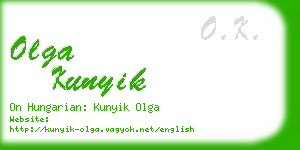 olga kunyik business card